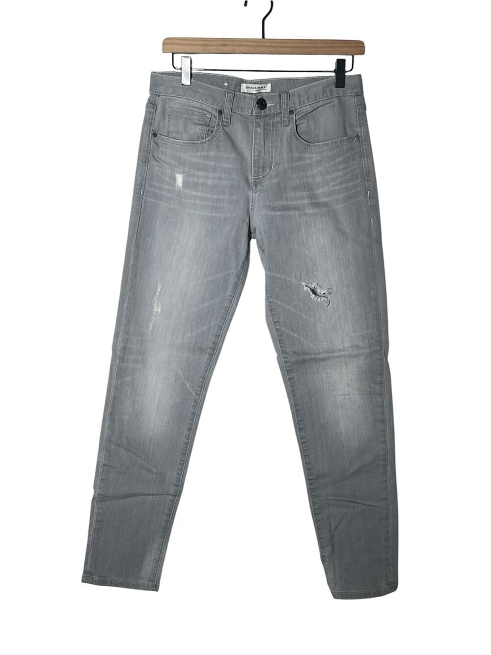 Banana Republic gray distressed slim leg jeans size 25 B95